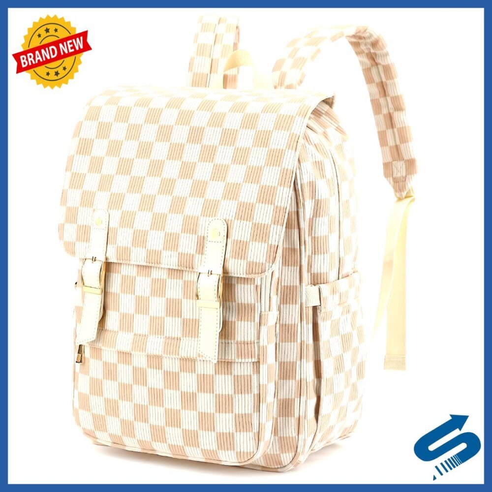 Corduroy Laptop Backpack Vintage Retro Travel Work College Business Bookbag